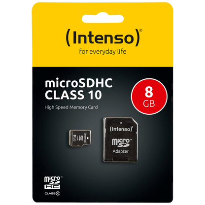 (Intenso) Micro SD Kartica 8GB Class 10 (SDHC & SDXC) sa adapterom - SDHCmicro+ad-8GB/Class10