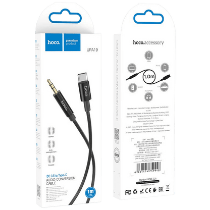 hoco. Audio kabl USB type C na 3.5 mm, 1.0 met - UPA19 Black