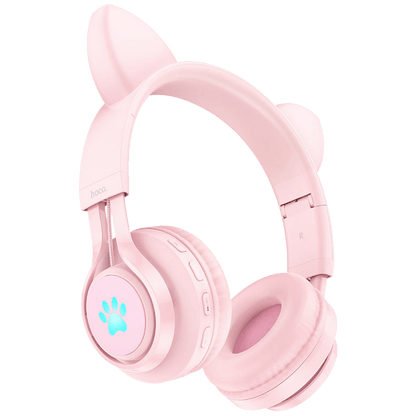 hoco. Slušalice bežične sa mikrofonom, Bluetooth, mačje uši, pink - W39 slušalice Mačje uši,Pink