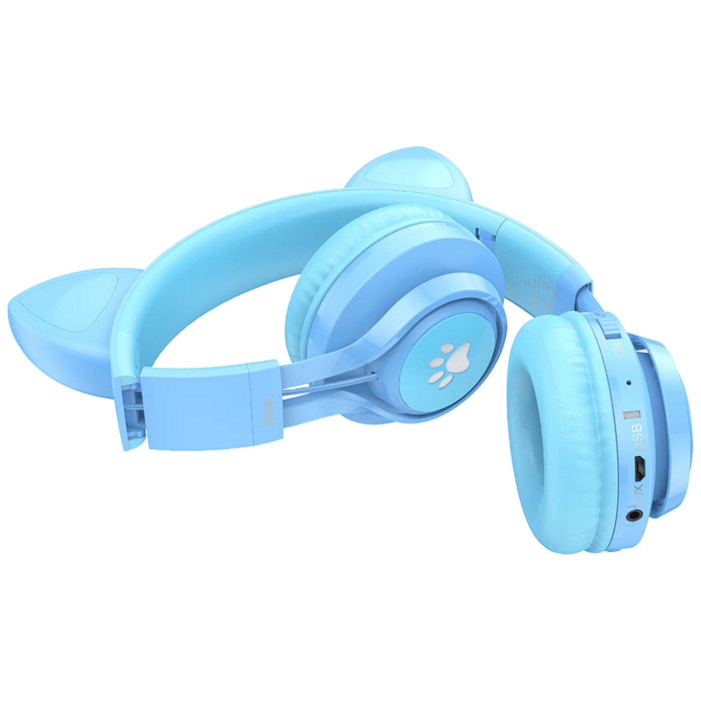 hoco. Slušalice bežične sa mikrofonom, Bluetooth, mačje uši, plava - W39 slušalice Mačje uši,Plave