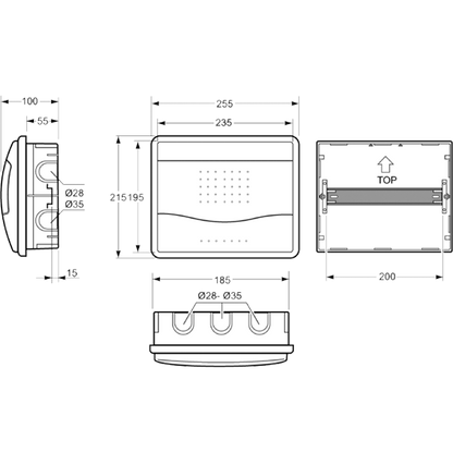 Famatel Kutija za osigurače podžbuk, 8/10 osigurača, providna, IP40 - 3508-F-M-KP/8-10
