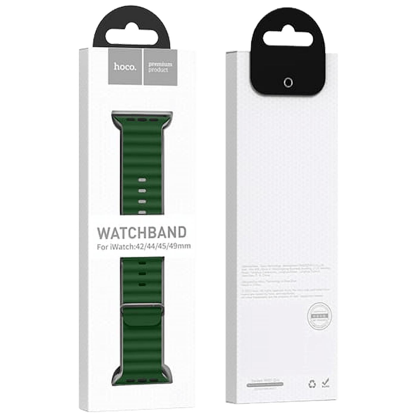 hoco. Silikonski remen za iWatch, 42/44/45/49mm, zelena - iWatch WA12 Alfa