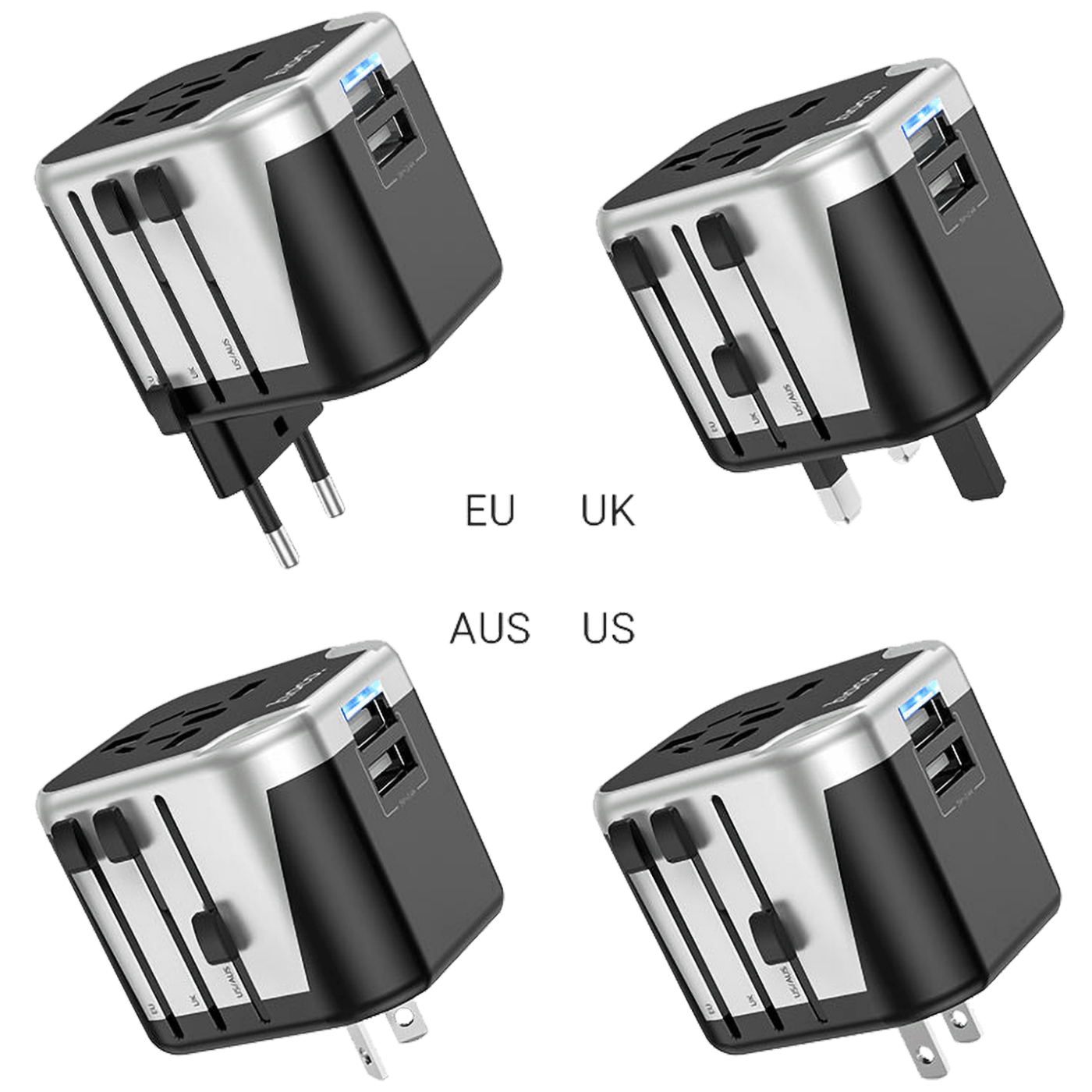 hoco. Punjač kučni, univerzalni, EU/UK/US/AU, 2 x USB,2.4 A - AC5 Level