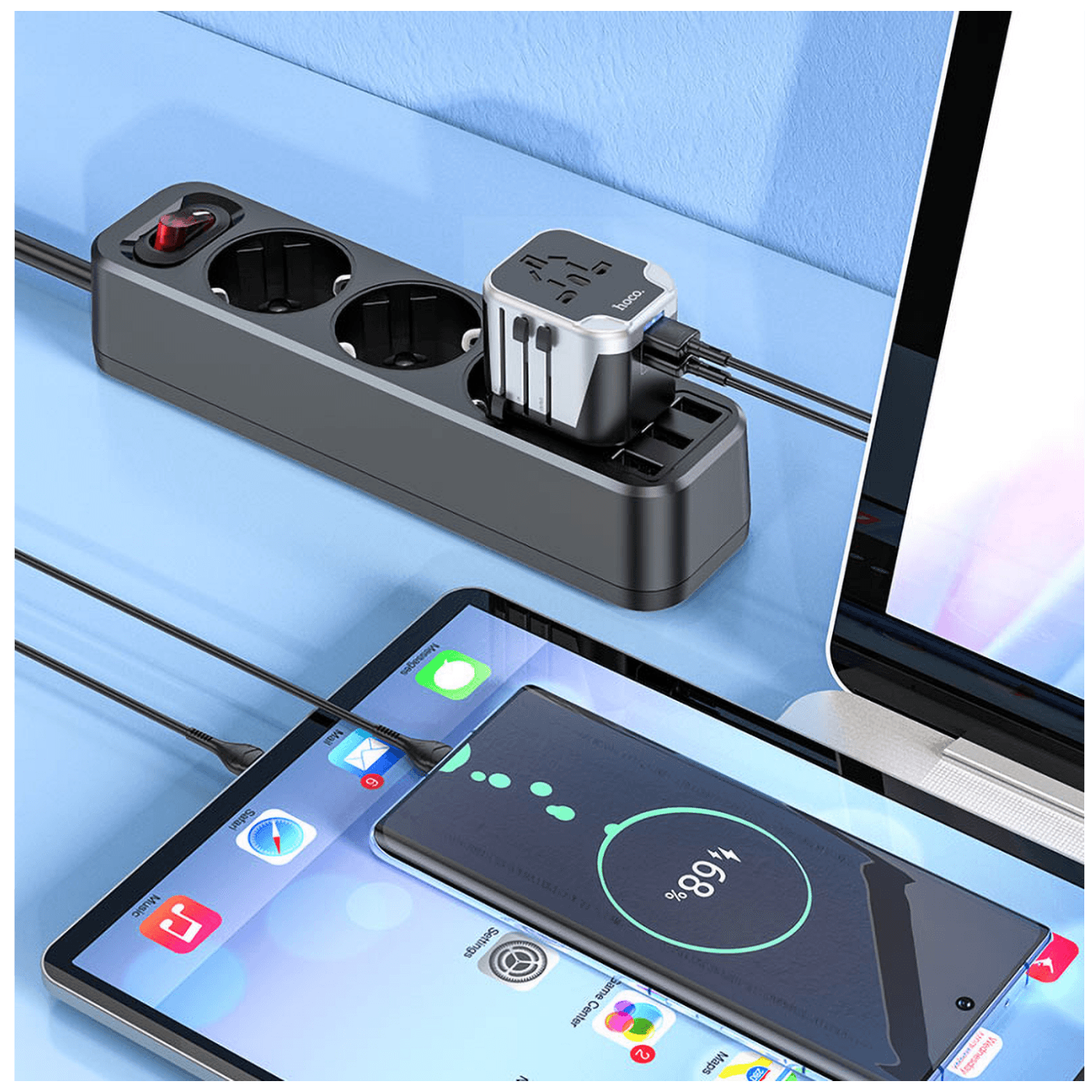 hoco. Punjač kučni, univerzalni, EU/UK/US/AU, 2 x USB,2.4 A - AC5 Level