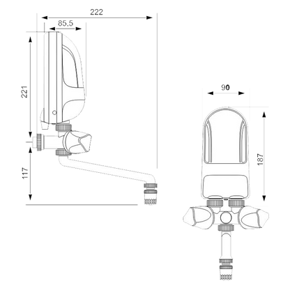 Dafi Zidna česma za brzo zagrijavanje vode, 5.5 kW - POZ03141
