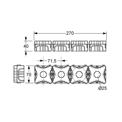 Famatel Razvodna kutija podžbuk 66x66, IP30 - 3102-RKP/66x66