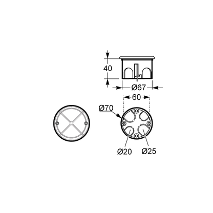Famatel Razvodna kutija rigips 67x39, IP30 - 3260-RKR/67x39