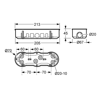 Famatel Razvodna kutija rigips trostruka 67x45, IP30 - 3257-RKRT/67x45