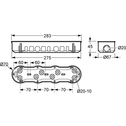 Famatel Razvodna kutija rigips četverostruka 67x45, IP30 - 3261-RKRC/67x45
