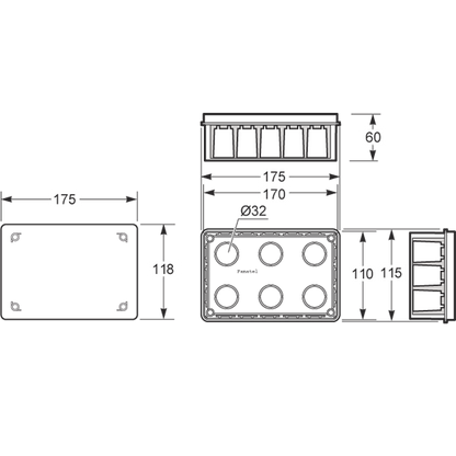 Famatel Razvodna kutija podžbuk 160x100, IP30 - 3202-RKP/160x100