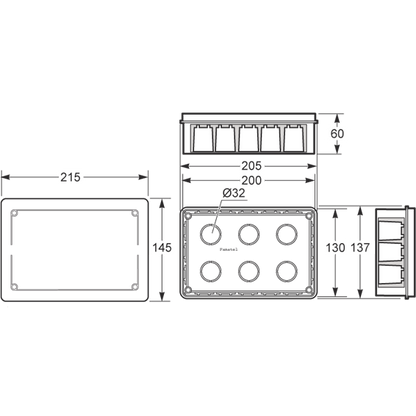 Famatel Razvodna kutija podžbuk 200x130, IP30 - 3203-RKP/200x130