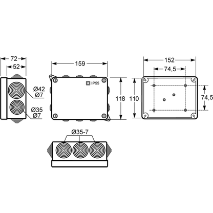 Famatel Razvodna kutija nadžbuk 153x110, vodonepropusna, IP55 - 3012-RKN/153-110