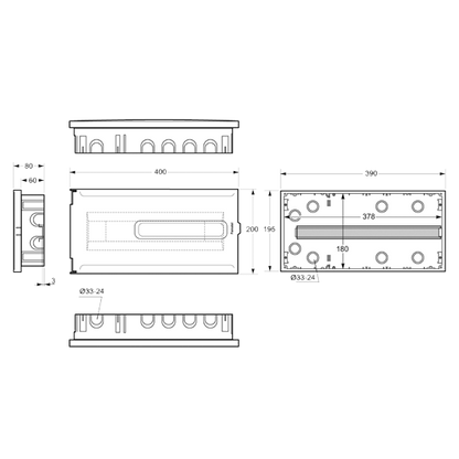 Famatel Kutija za osigurače rigips, 18 osigurača, bijela, IP40 - 3318-F-KR/18