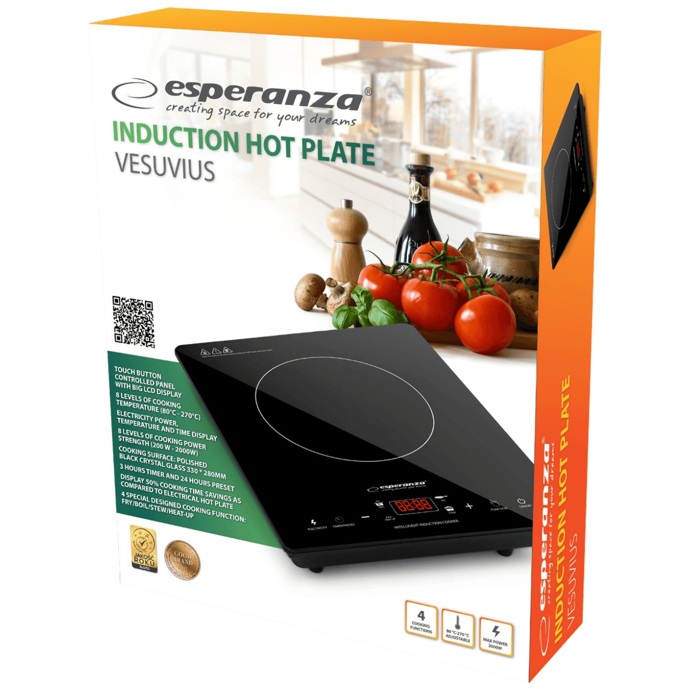 Esperanza Indukcijsko kuhalo , 2000 W - EKH009