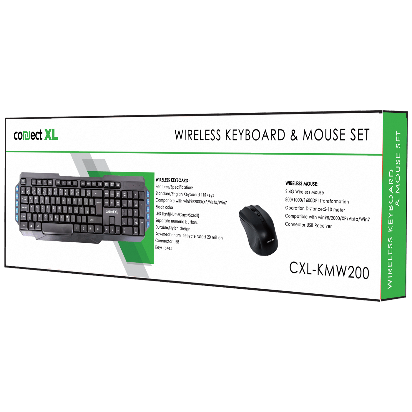 Connect XL Tastatura + miš, bežični set, 2.4GHz - CXL-KMW200