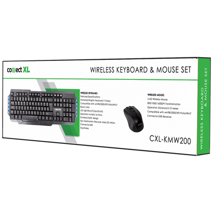Connect XL Tastatura + miš, bežični set, 2.4GHz - CXL-KMW200