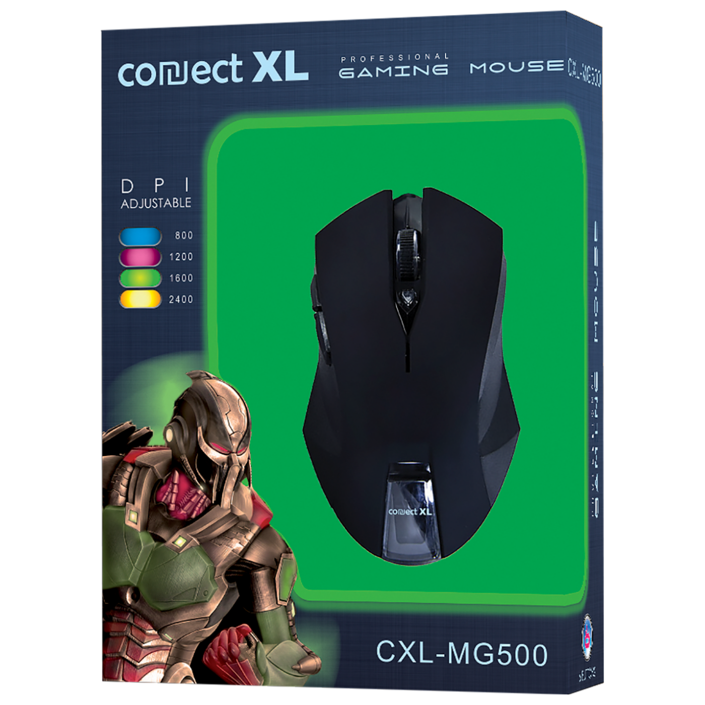 Connect XL Miš optički, 2400dpi GAMER, USB, 6 tipki - CXL-MG500