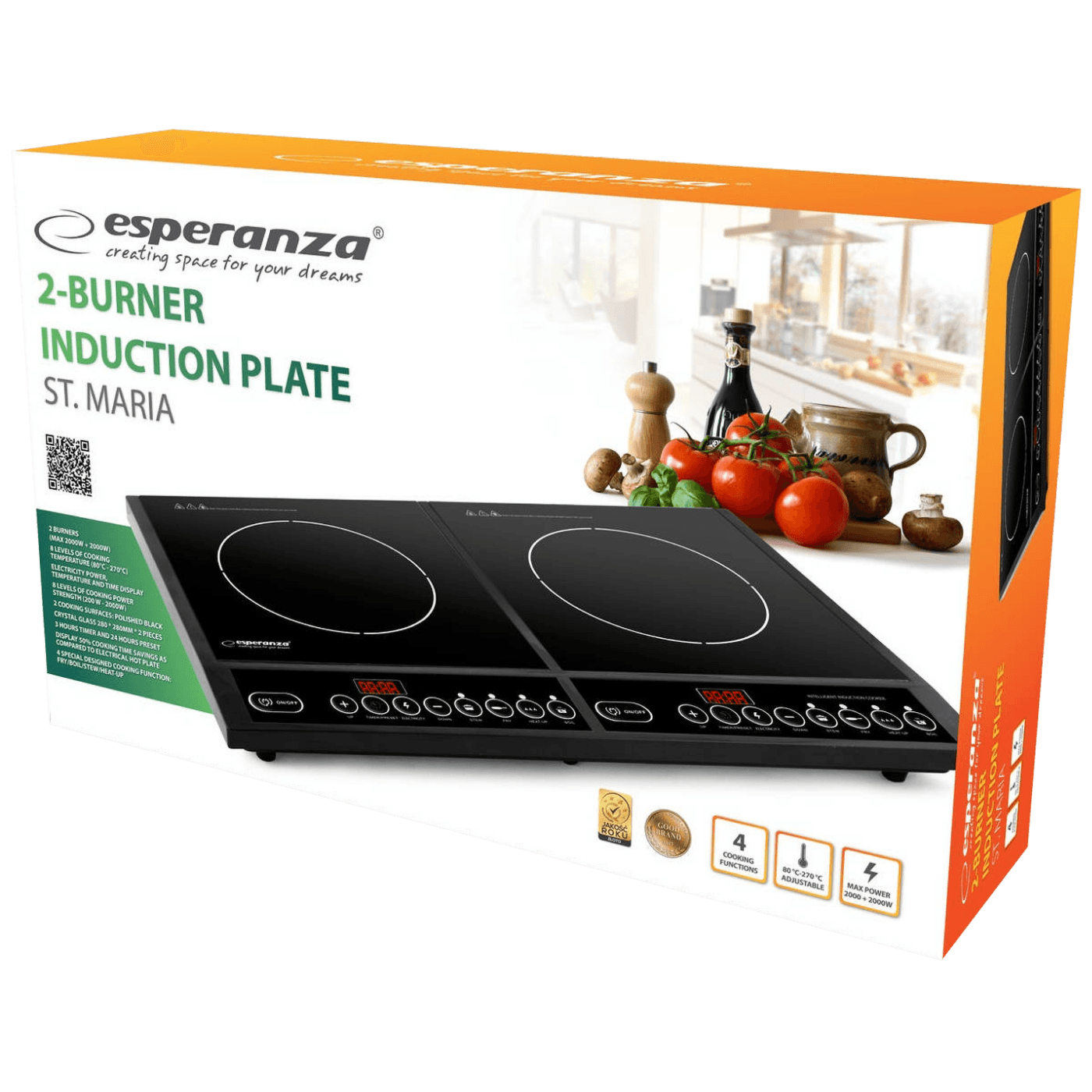 Esperanza Indukcijsko kuhalo, 2000 W - EKH008