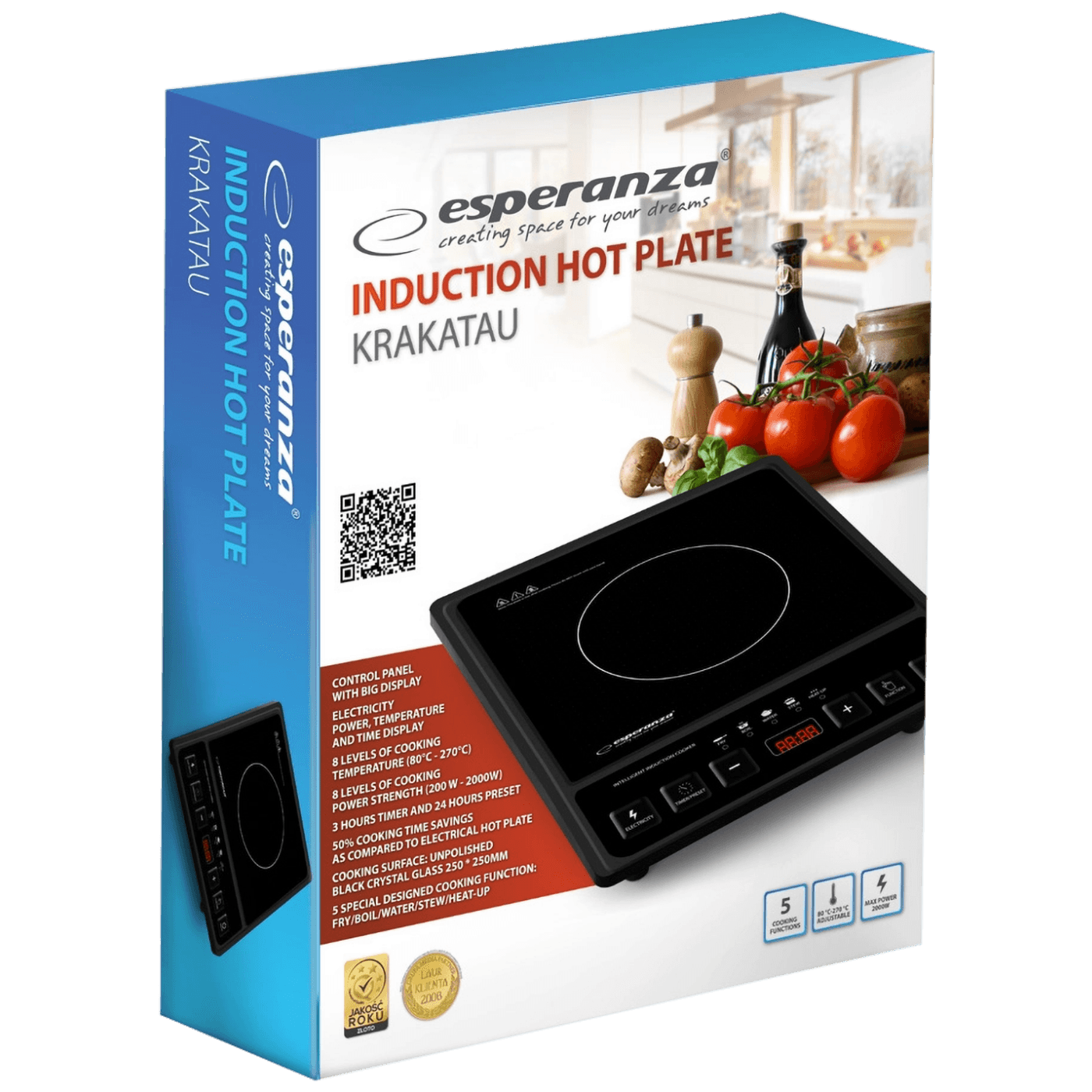 Esperanza Indukcijsko kuhalo, 2000 W - EKH011