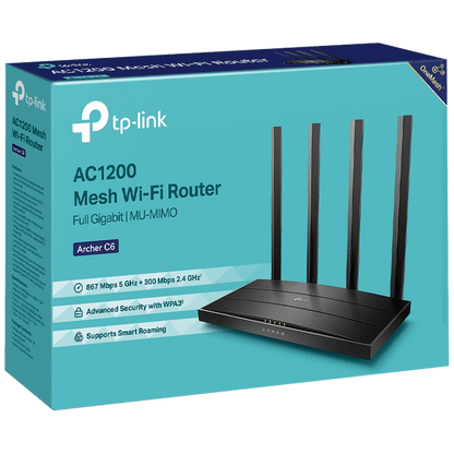 TP-LINK Wireless Router, AC1200, MU-MIMO, DualBand, up to 1167 Mbbps - Archer C6 v3.2