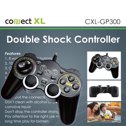 Connect XL Gamepad za PC sa vibracijom, 14 tipki/tastera, Double Shock - CXL-GP300