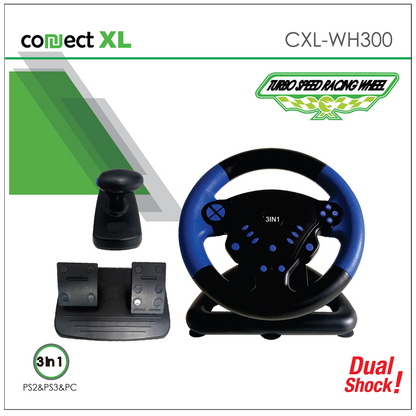 Connect XL Gaming volan 3u1, PS2/PS3/PC, vibracija, pedale - CXL-WH300