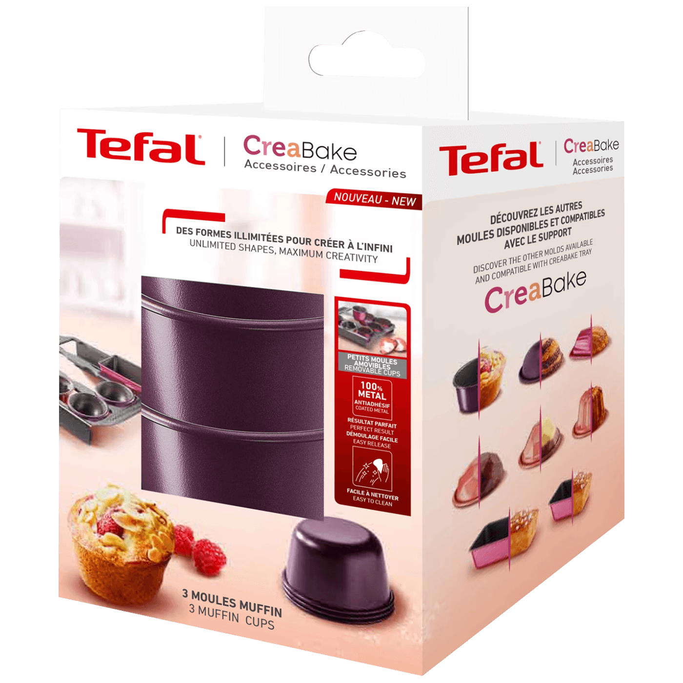 Tefal Kalup za mafine, 3 kom., CreaBake - J3069404