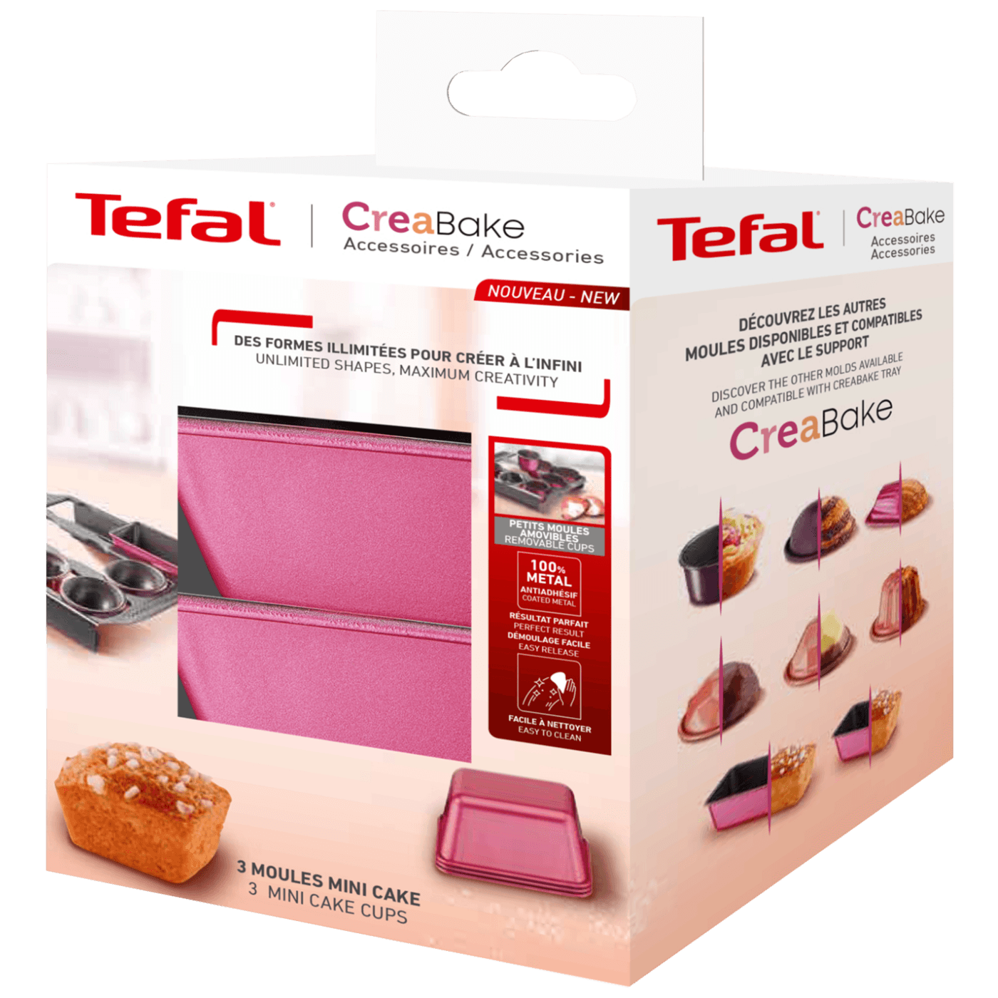 Tefal Kalup za mini kolače, 3 kom., CreaBake - J3079804