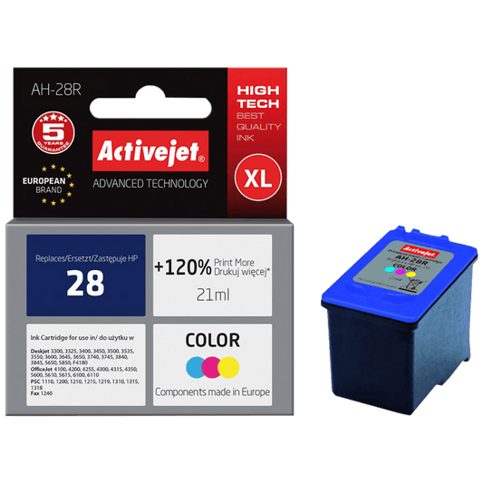 Activejet Tinta za printer, boje, zapremina 21 ml. - HP 28 C8728A; AH-28R