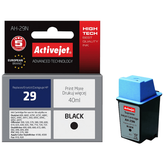 Activejet Tinta za printer, crna, zapremina 40 ml. - HP 29 51629A; AH-29N
