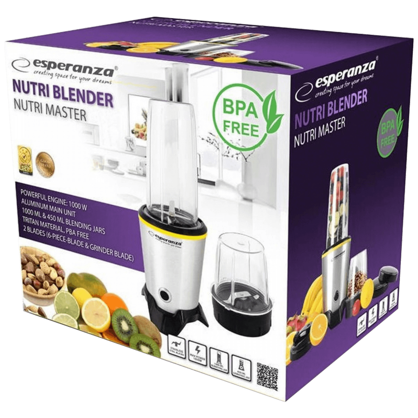Esperanza Nutri blender , ekstraktor hranjivih tvari, 1000W - NUTRI MASTER