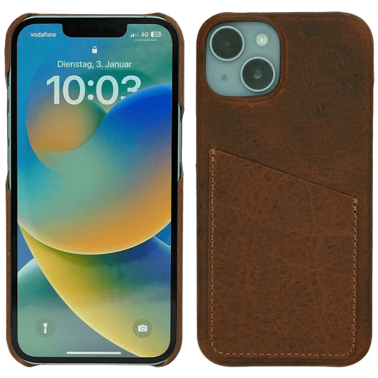 Wachikopa Maska za iPhone 13, držač za kartice, koža - Full Leather Case iPhone 13
