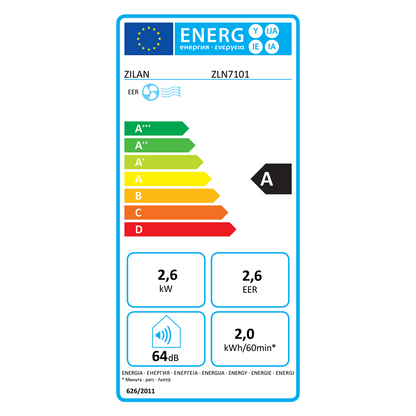 Zilan Prijenosni/Mobilni klima uređaj, 3u1, 9000 Btu, 2.6 kW - ZLN7101