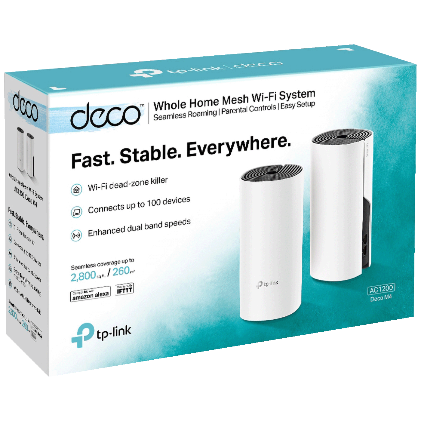 TP-LINK Wireless Mesh Extender-Access Point, Dual Band, 1167 Mbps - Deco M4 2-Pack; AC1200