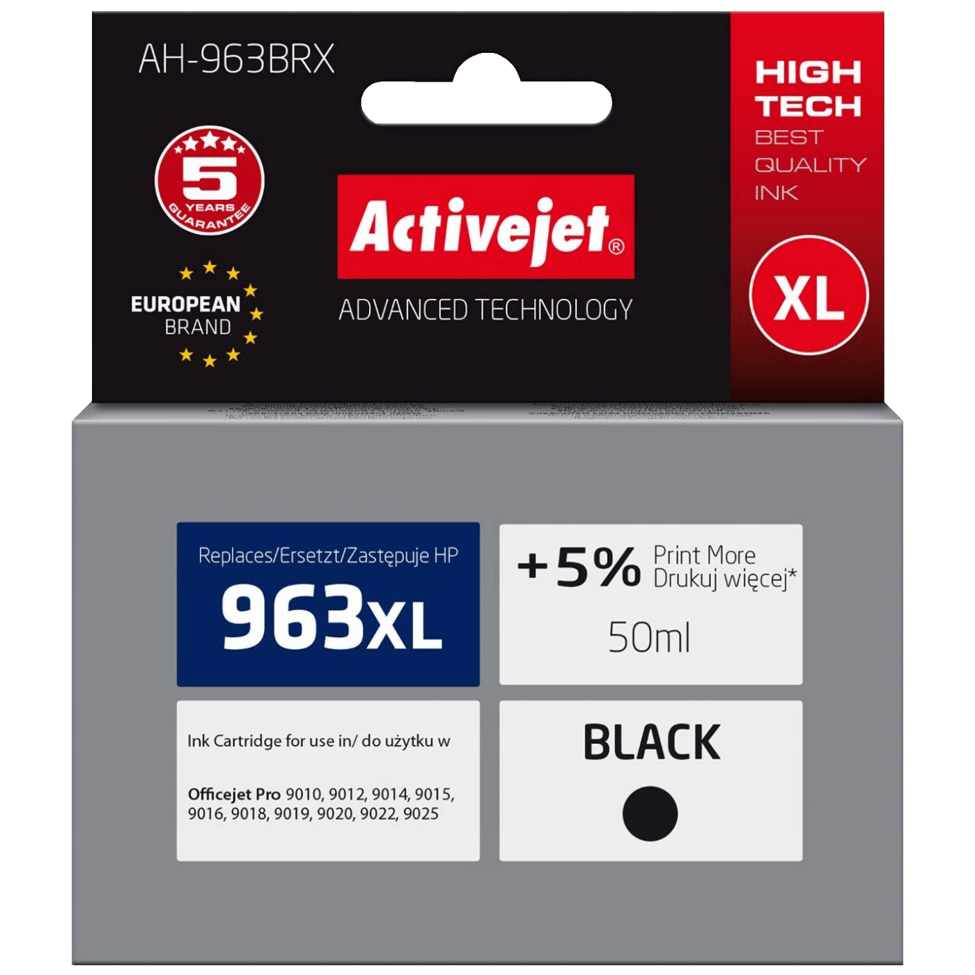 Activejet Tinta za printer, HP 963XL,  3JA30AE, 50 ml., Black - AH-963BRX