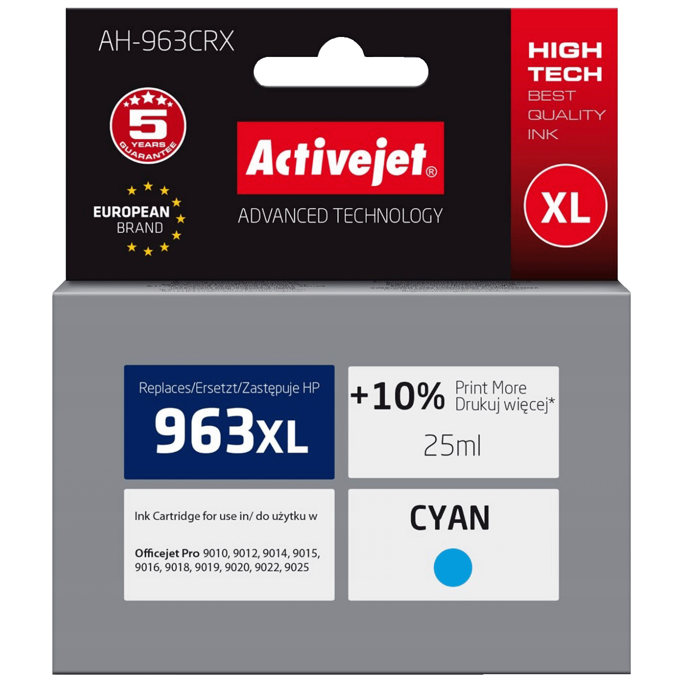 Activejet Tinta za printer, HP 963XL, 3JA27AE, 25 ml., Cyan - AH-963CRX