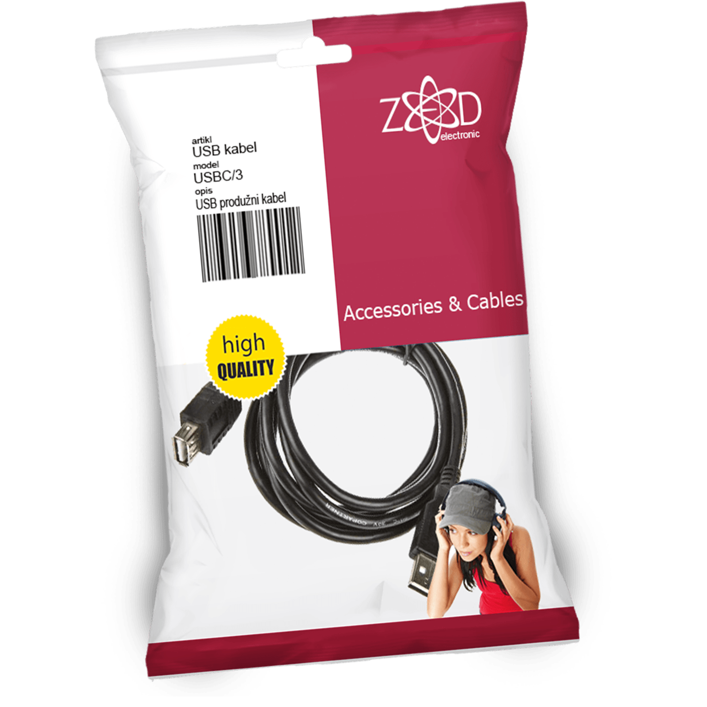 ZED electronic USB 3.0 produžni kabl,  dužina 3.0 metra - USBC/3