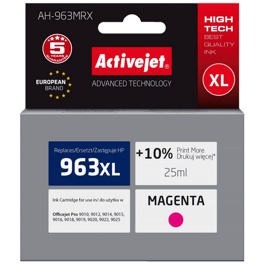 Activejet Tinta za printer, HP 963XL, 3JA28AE, 25 ml., Magenta - AH-963MRX