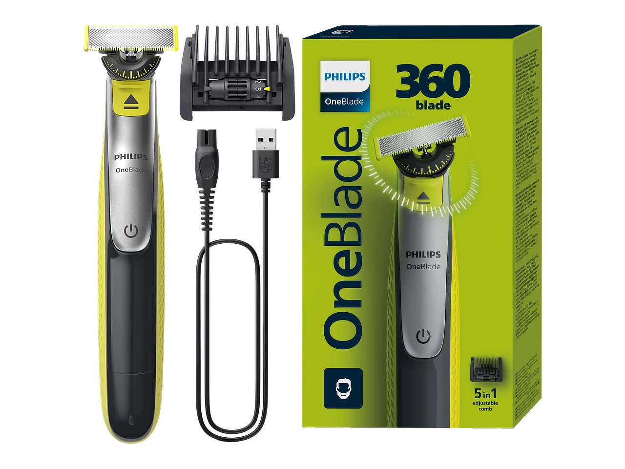 Philips brijač OneBlade 360 Face QP2734/23, do 60 min, IPX7