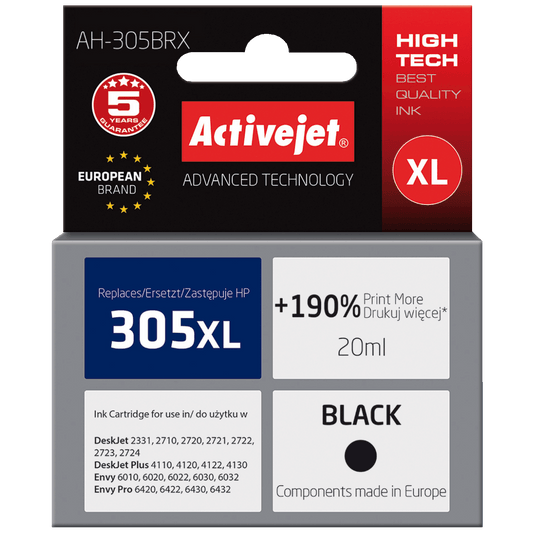 Activejet Tinta za printer, HP 305XL, crna, zapremina 20 ml. - AH-305BRX