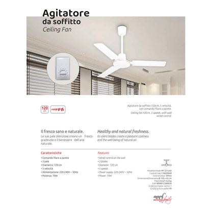 MELCHIONI family Ventilator stropni ,70W - MF 2215AS