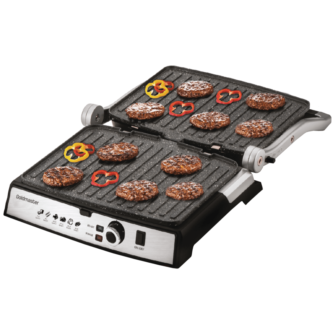 Goldmaster Grill kontaktni, granitni premaz, otvaranja za 180°, 2000W - GM-7450G Tostmix - Gold