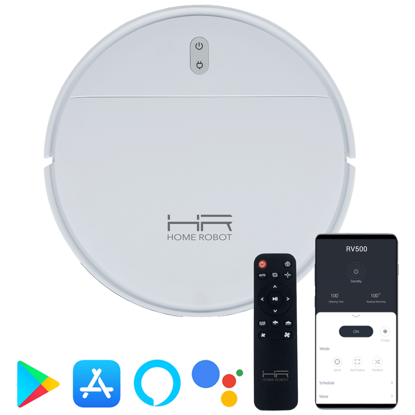 Home Robot Robot, usisavač, Wifi, HEPA filter - Homerobot RV500 White