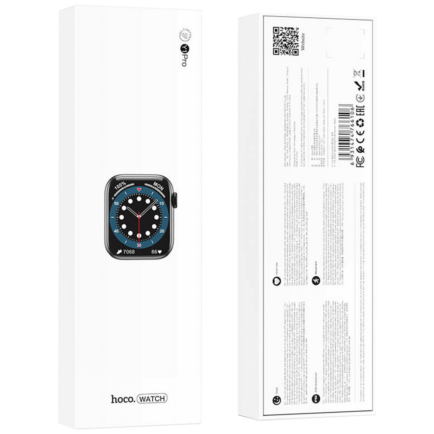 hoco. Pametni sat, 1.75", TFT zaslon, Dual Bluetooth, IP68 - Y1 Pro