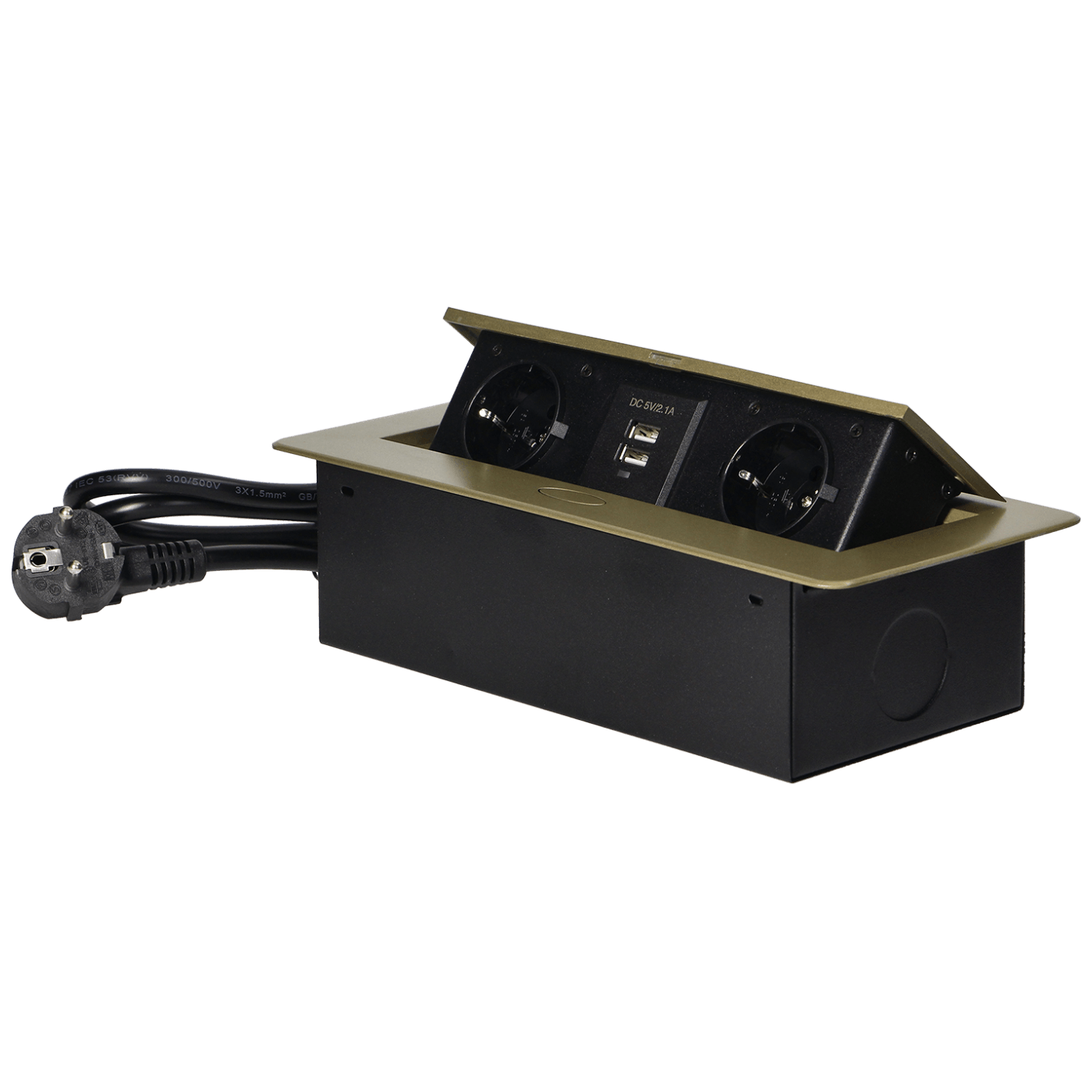 Orno Produžni kabel sa 2 x Schuko utičnice + 2 x USB, ugradbena - OR-AE-13126(GS)/BR