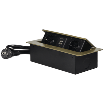 Orno Produžni kabel sa 2 x Schuko utičnice + 2 x USB, ugradbena - OR-AE-13126(GS)/BR