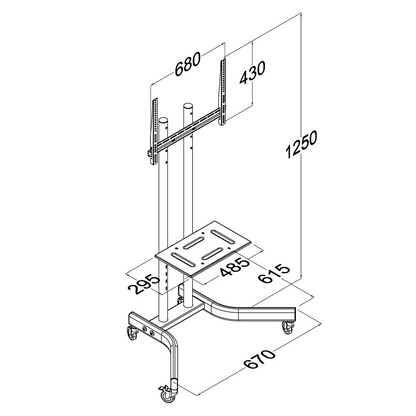 Maclean Stalak/kolica za TV prijemnik, 32"- 65", 40 kg - MC-739