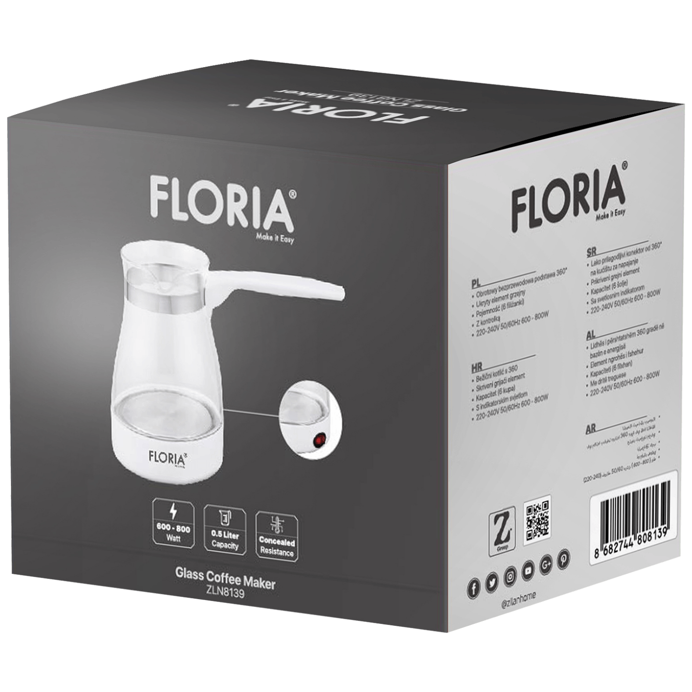 Floria Kuhalo za kafu, 800W - ZLN8139