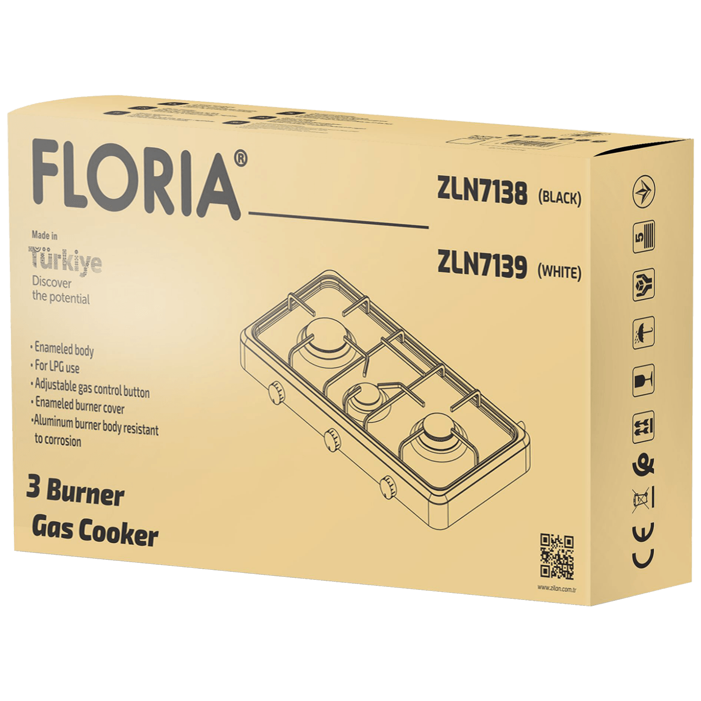 Floria Plinski rešo sa 3 plamenika, bijela - ZLN7139