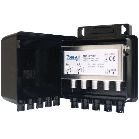 ZODIAC Pojačalo antensko, 2 ulaza - 1 izlaz, 108dBmV - ZD 214 TLTE